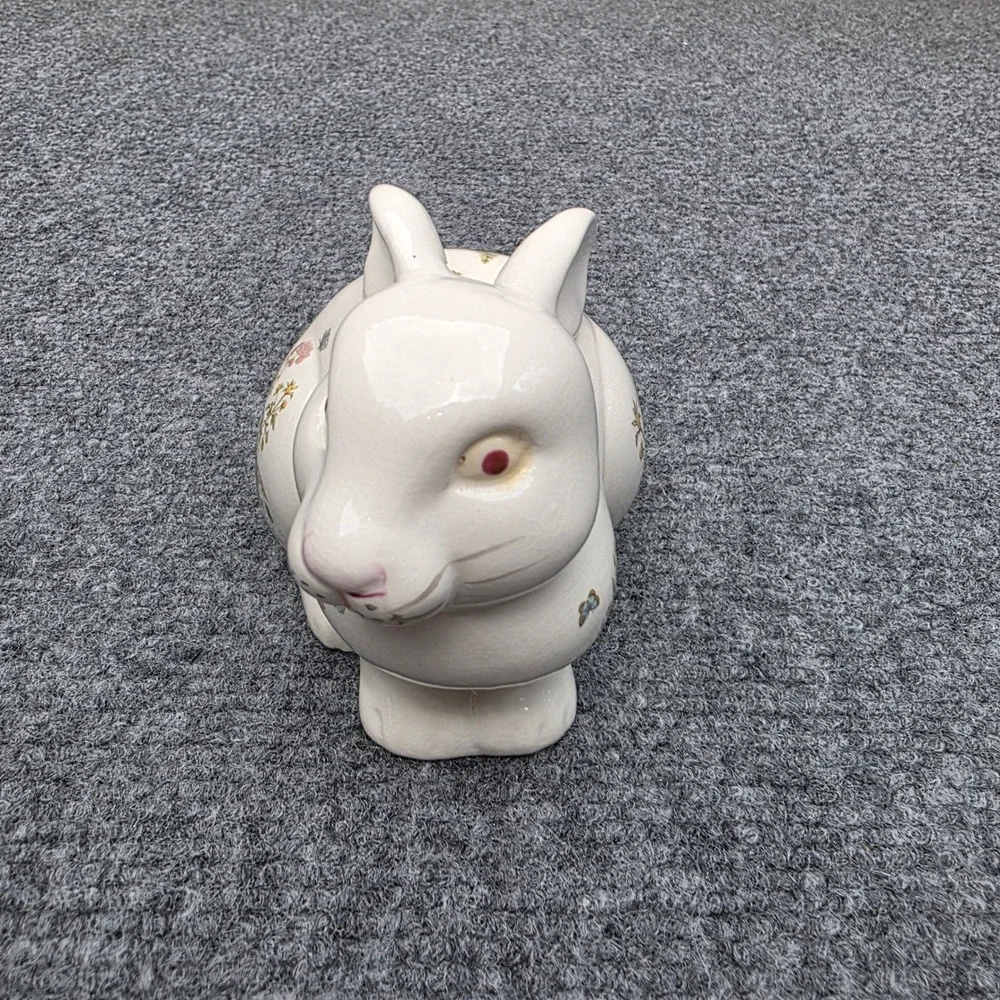 Vintage‎ CTO San Francisco Ceramic Rabbit Bank Fern Floral Pattern Made in Japan